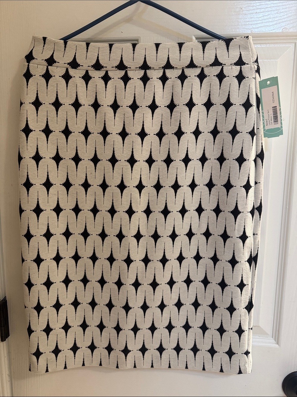 Renee C. Black and White Geometric Pencil Skirt